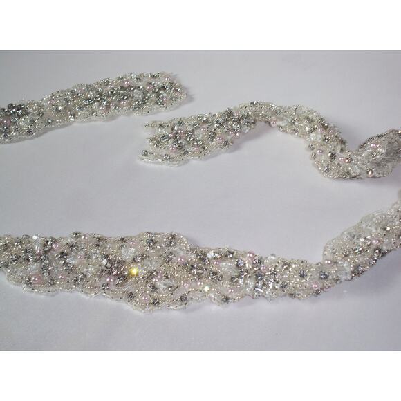 Rhinestone beaded bridal belt sash, bridal wedding sash belt, rhinestone belt - Picture 1 of 6